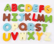 Wood Alphabet Letter Toys, Color : Wooden Color