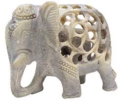 Polished Sandstone Stone Carved Elephant, for Gifting, Home Decor, Office Decor, Pattern : Plain, Printed