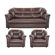 Non Polished Plain Leather Sofa Set, Color : Brown, Creamy, Light Brown, Silver
