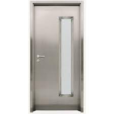 Hinged Rectangular Non Polished Stainless Steel Door, for Home, Hospital, Office, Pattern : Plain