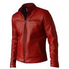 Checked Men Leather Jacket, Size : S, XL, XXL