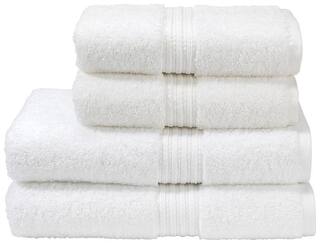 Rectangle Cotton White Bath Towel, Technics : Non Woven, Woven