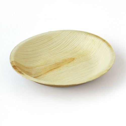 Round Plain Areca Leaf Plate, for Serving Food, Feature : Light Weight
