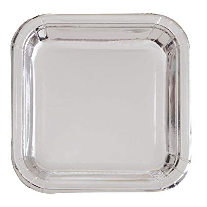 Circular Square Silver Paper Plate, for Event, Party, Size : Multisizes