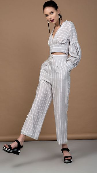 V Neck Crop Top and Pant
