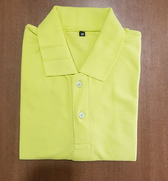 Mens Yellow Polo T Shirt