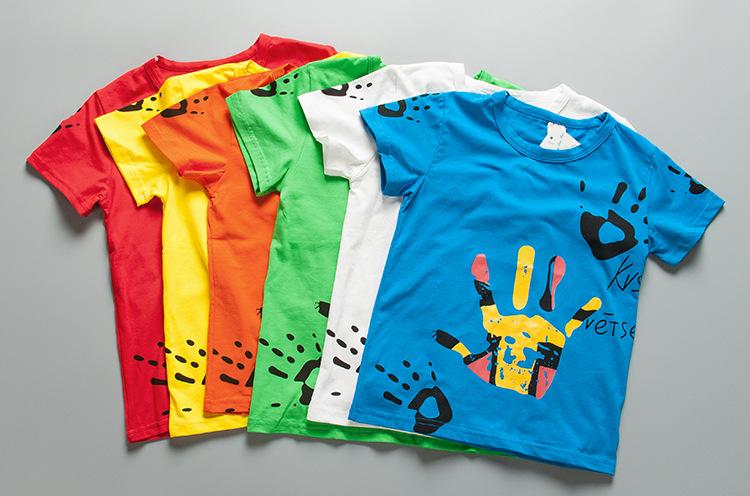 Cotton Kids Printed T-Shirt, Color : Multicolor