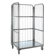 Non Polished Carbon Steel cage trolley, Capacity : 100-150kg, 150-200kg, 200-250kg, 250-300kg, 50-100kg