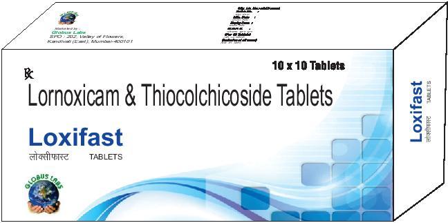 Lornoxicam & Thiocolchicoside Tablets, Packaging Size : 1x10X10