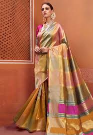  Silk Kanjivaram Saree, for Anti-Wrinkle, Shrink-Resistant, Technics : Yarn Dyed