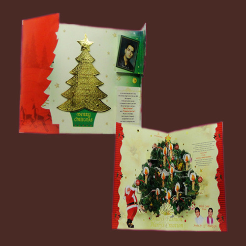 Printed Butter Paper christmas greeting cards, Packaging Type : Plastic Packet