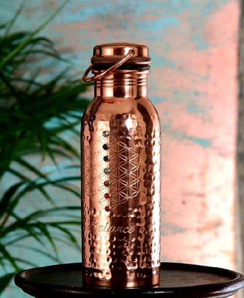 Hammered Brass Dimound Hanging Copper Bottle, Certification : ISO 9001:2008 Certified