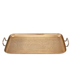 Flat Non Polished Metal Tray, for Food Serving, Serving, Pattern : Plain