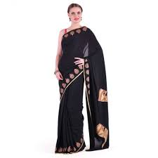 Printed Hand Painted Crepe Saree, Occasion : Casual Wear, Party Wear, Wedding Wear