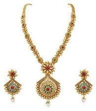 Gold Aluminium Necklace Set, Occasion : Daily Use, Engagement, Party