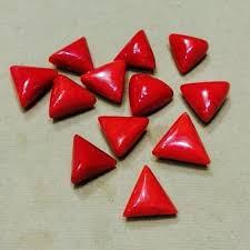 TRIANGLE Coated Coral Munga Stone, for Jewellery, Style : Contemporary, Fashionable, Natural