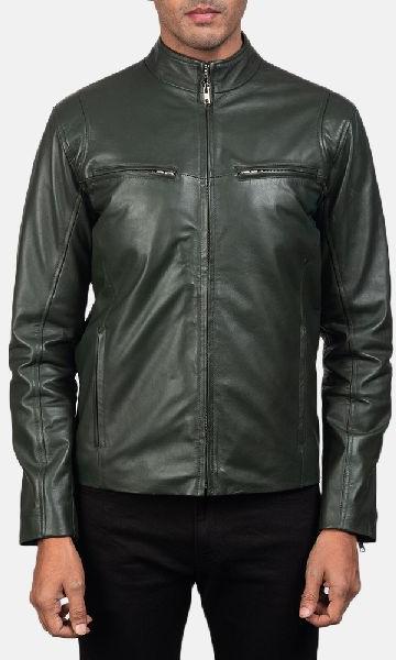 Super Stilin Checked Men Leather Jacket, Size : XL, XXL