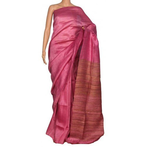 Plain Tussar Silk Saree, Occasion : Casual Wear, Party Wear
