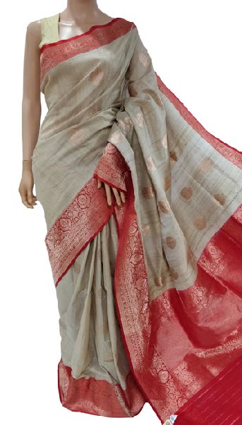 Printed Pure Tussar Silk Saree, Occasion : Casual Wear, Festival Wear, Party Wear