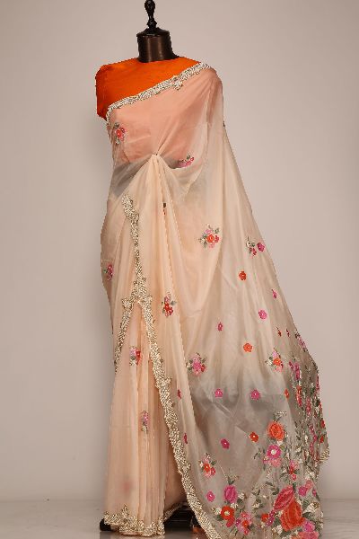 Embroidered Resham Silk Saree, Occasion : Festival Wear, Party Wear