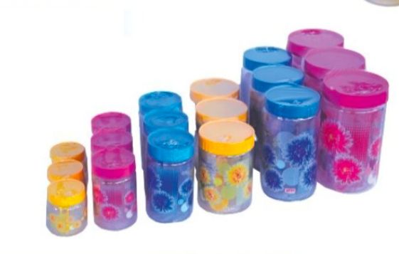 1500ML Flower Print PET Container, for Food Storage, Feature : Light Weight