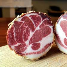 Dry Cured Coppa, for Hotel, Restaurant, Feature : Delicious Taste, Fresh, Good In Protein, Healthy To Eat