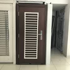 Rectangular Non Polished Stainless Steel safety door, for Home, Hospital, Office, Pattern : Plain