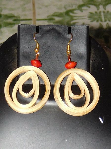 Round Polished bamboo earrings, Packaging Type : Plastic Packet