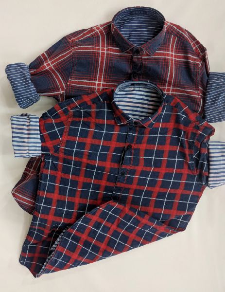 Checks & Stripes Reversible Shirts, Size : XL