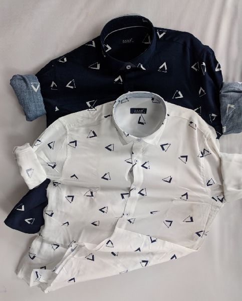 Cotton Triangle Print Shirts, Size : M, XL