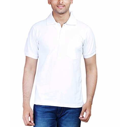 Mens Cotton White Collar T-Shirt, Occasion : Casual Wear
