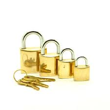 Rectangular Polished Brass Padlocks, for Door, Drawer, Pattern : Plain