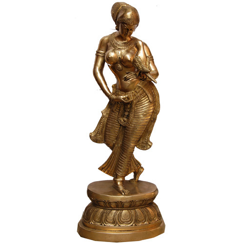 Polished Brass Dancing Lady Statue, for Garden, Home, Hotel