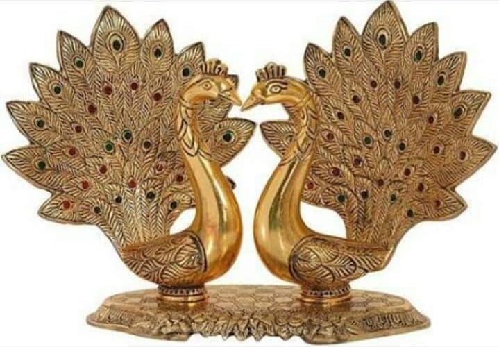 Gold Plated Dancing Peacocks