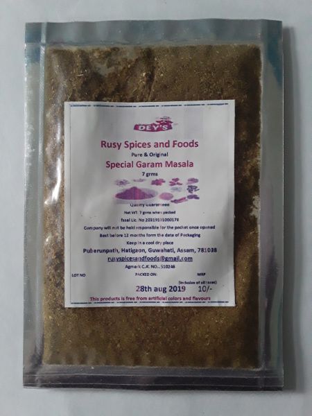 Special Garam Masala (7 gm), Packaging Type : Plastic Packet