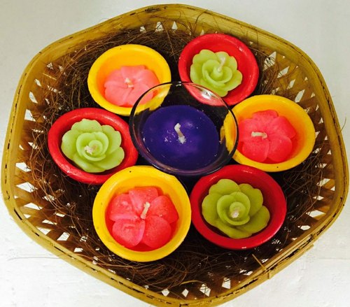 Round Polished Paraffin Wax Diwali Candles, for Decoration, Technics : Machine Made