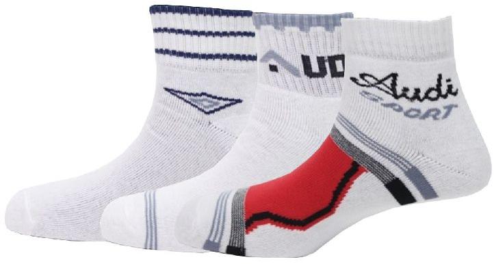 Audi Mens Terry White Socks, Size : To Fit Uk 7 to Uk 10