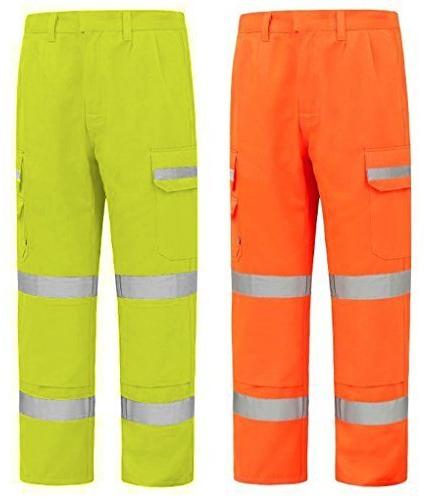 Polyester Cotton High Visibility Trousers, Color : Orange, Parrot Green