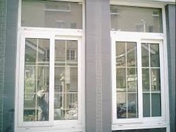 Non Polished UPVC Home Window, for Office, Glass Type : Toughened glass
