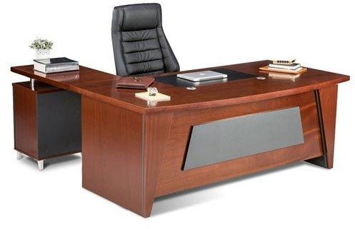 L Shape Wooden Office Desk, Color : Brown