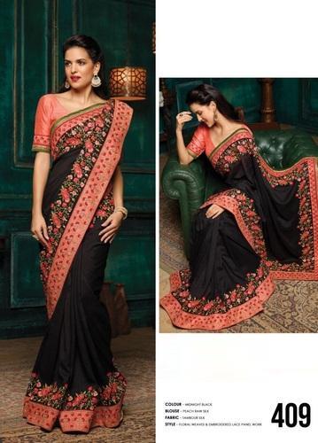 Silk Embroidered Daily Wear Sarees, Pattern : Border