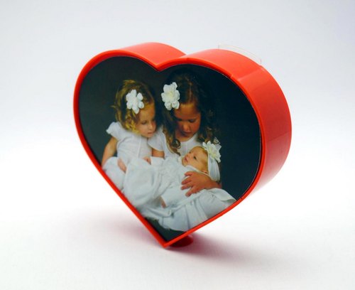 Heart Shape Dual Photo Frame, Color : Red