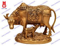 Brass Cow Standing, for Interior Decor, Color : Golden