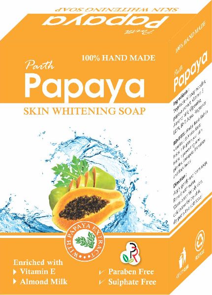 Parth Papaya Soap, for Skin Care, Form : Solid