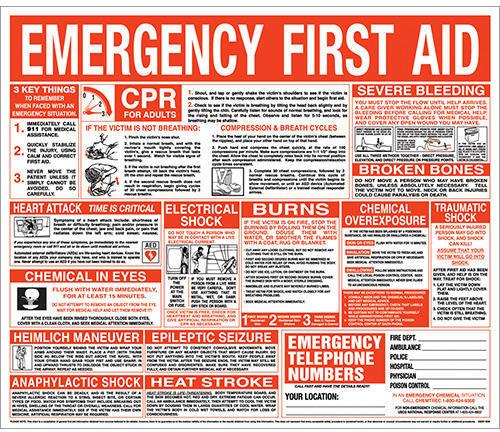 First aid chart, Dimension : 800mic