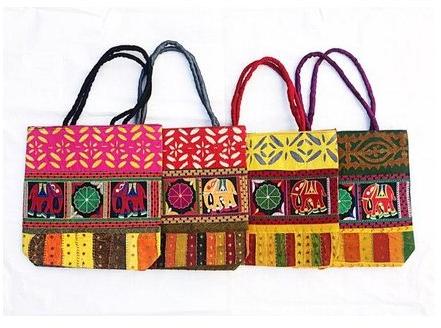 Embroidered Hand Bag, Style : Handled