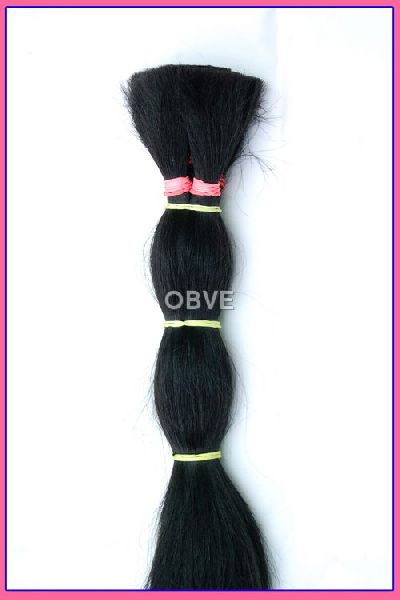 Jet Black Human Hair, for Parlour, Personal, Style : Straight