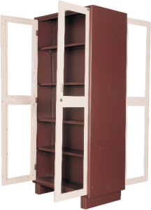 Wooden Polished Library Double Sided Rack, Feature : Durable, High Quality