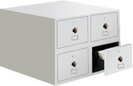 Polished Steel Library Index Card Cabinet, Color : White