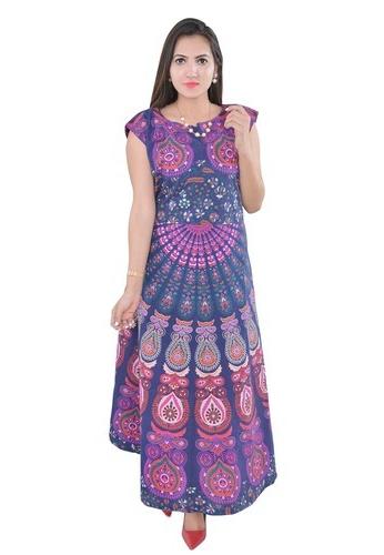 Reena Handicraft Cotton Printed night dress, Size : M, L, XL, XXL